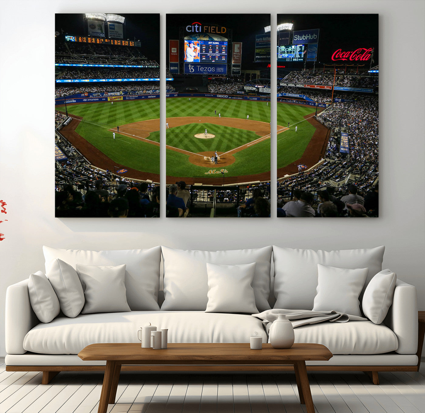 83979-MGV-CV-48X32-3P-RingCentral Coliseum Wall Art Canvas Print, Framed Oakland A's Stadium Art Picture Print, RingCentral Coliseum Field Perfect Sport
