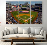 20879-MGV-CV-36X24-Yankee Stadium Wall Art Canvas Print, Framed New York Stadium Art Picture Print, Yankee Field Perfect Sport Room Decor Artwork