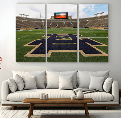 52835-MGV-CV-36X24-Notre Dame Stadium Wall Art Canvas Print, Framed Indiana Stadium Art Picture Print, Notre Dame Field Perfect Sport Room Decor
