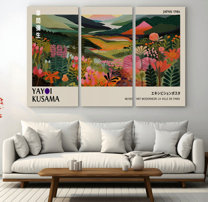 75719-MGV-CV-36X24-Botanical Mountain Valley Wall Art – Panoramic Nature Canvas Print, Vibrant Floral Field Artwork for Living Room, Bedroom, Office,