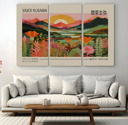 17753-MGV-CV-36X24-Floral Sunset Landscape Wall Art – Panoramic Nature Canvas Print, Vibrant Botanical Artwork for Living Room, Bedroom, Office, or