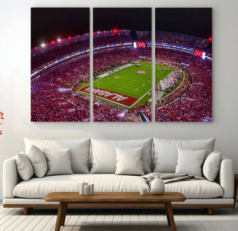 11343-MGV-CV-36X24-Bryant-Denny Stadium Wall Art – Panoramic Alabama Crimson Tide Football Field Canvas Print, Game Day Decor for Office, Man Cave or