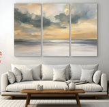 45544-MGV-CV-36X24-Ocean Sunset Wall Art – Serene Seascape Canvas Print with Golden Sky and Calm Water, Coastal Beach Artwork for Living Room,