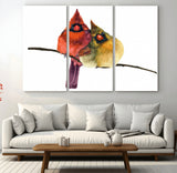 67752-MGV-CV-36X24-Cardinal Couple Wall Art – Male and Female Cardinal Canvas Print, Romantic Bird Artwork for Nature Lovers, Living Room, Bedroom,