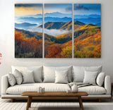 86772247-MGV-CV-36X24-Autumn Mountains Wall Art Canvas Print, Framed Fall Foliage Art Picture Print, Vibrant Hills Perfect Vibrant Nature Decor Artwork
