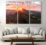50957419-MGV-CV-36X24-Mountain Sunrise Wall Art Canvas Print, Framed Alpine Ridge Art Picture Print, Mountain Range Perfect Vibrant Rustic Decor Artwork