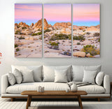 96167137-MGV-CV-36X24-Vibrant Sunset Sky Wall Art Canvas Print, Framed Joshua Tree Art Picture Print, Rugged Terrain Perfect Southwestern Boho Decor