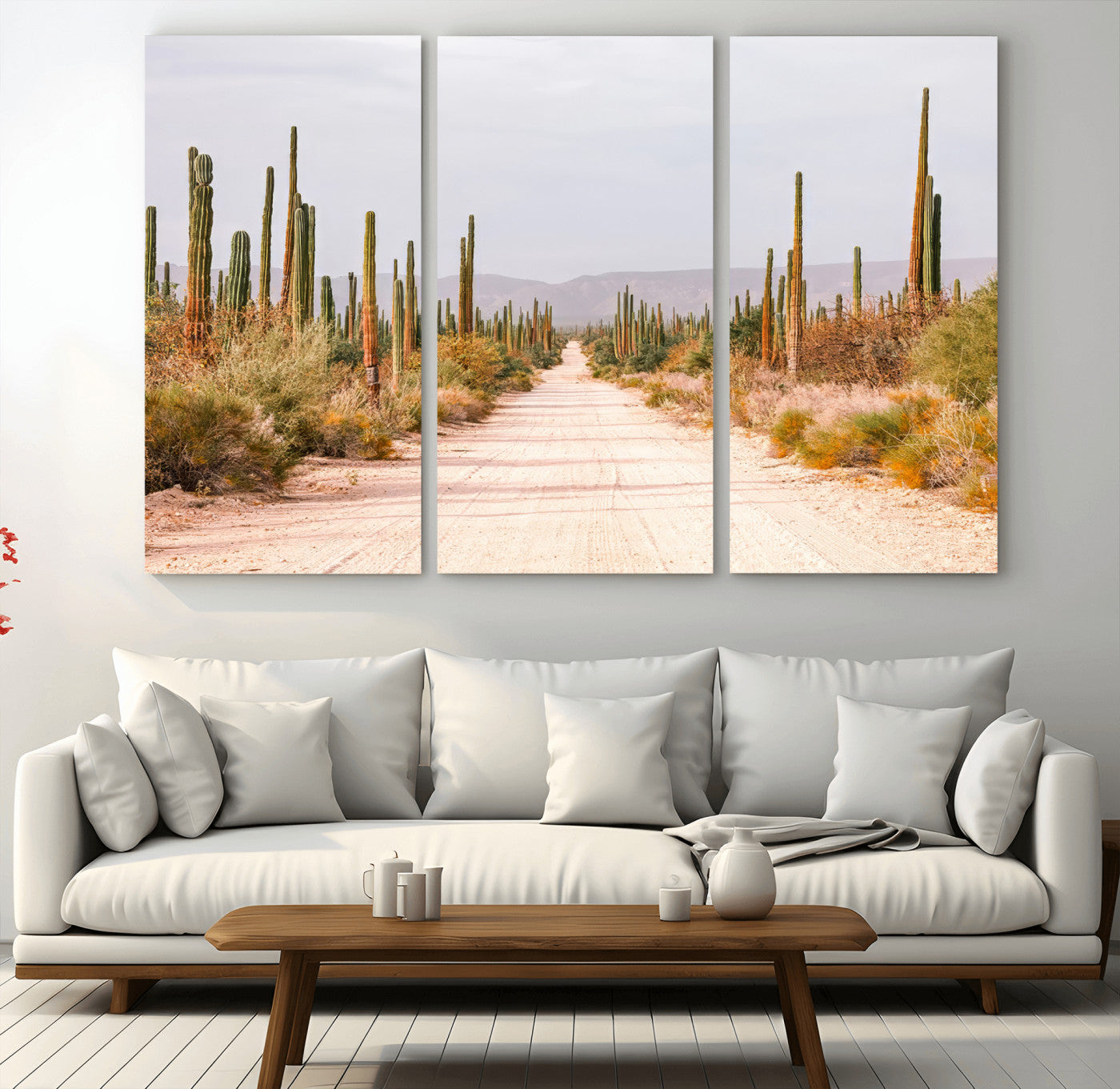 30742780-MGV-CV-48X32-3P-Desert Cactus Wall Art Canvas Print, Framed Southwestern Art Picture Print, Bohemian Western Perfect Southwestern Boho Decor
