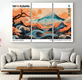 88785870-MGV-CV-36X24-Japanese Great Wave & Mt Fuji Wall Art – Ukiyo e Style Landscape Print with Flowing River, Autumn Mountain Poster, Oriental Asian