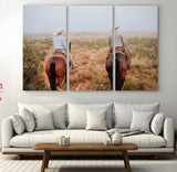 54943176-MGV-CV-36X24-Cowboy Wall Art Wall Art Canvas Print, Framed Western Canvas Art Picture Print, Rustic Ranch Scene Perfect Rustic Western Decor