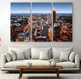 25096967-MGV-CV-36X24-Atlanta Skyline Wall Art – Vibrant Cityscape Canvas Print, Modern Night Lights Urban Decor for Office, Living Room, or Apartment