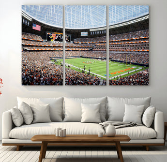 32530647-MGV-CV-36X24-Chicago Bears Stadium Wall Art – Futuristic Dome Arena Canvas Print, Modern Football Concept Design Decor for Man Cave, Bar, or