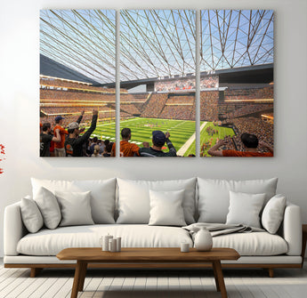 81960112-MGV-CV-36X24-Futuristic Football Stadium Wall Art – Modern Dome Arena Canvas Print, Chicago Bears Concept Design Sports Decor for Man Cave or