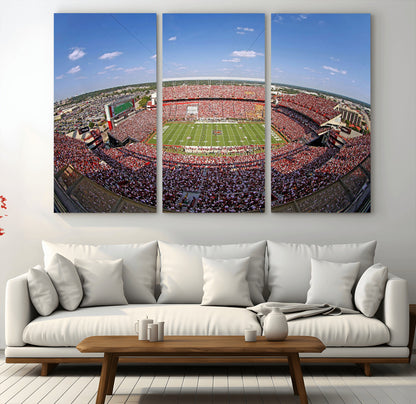 29492070-MGV-CV-48X32-3P-William Brice Stadium Canvas Wall Art – Football Game, Stadium Crowd, Fans, Energy, Team Spirit, Daytime Outdoor Event Print for