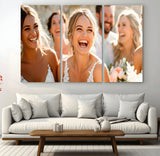 CSTM912-MGV-CV-36X24-Framed Wedding Canvas Print - Custom Wall Art Keepsake for Couples, Elegant Home Decoration Gift, Create Your Own Photo Canvas