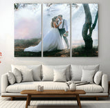 CSTM913-MGV-CV-36X24-Framed Wedding Canvas Print - Custom Wall Art Keepsake for Couples, Elegant Home Decoration Gift, Create Your Own Photo Canvas
