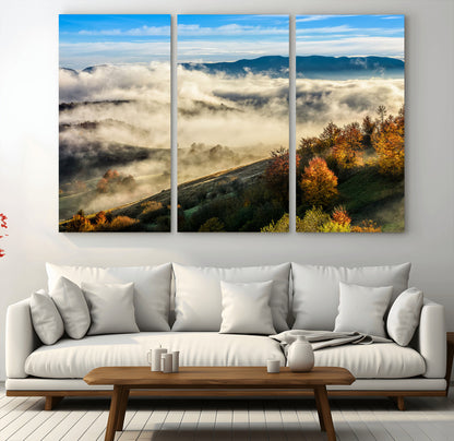 21551192-MGV-CV-36X24-Landscape Wall Art – Autumn Mountain View Canvas Print, Scenic Nature Photography Decor for Bedroom, Living Room, Office, Cabin or