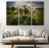 67277447-MGV-CV-36X24-Farmhouse Wall Art – Herd of Cows Canvas Print, Rustic Country Pasture Photography Decor for Bedroom, Living Room, Office, Ranch,