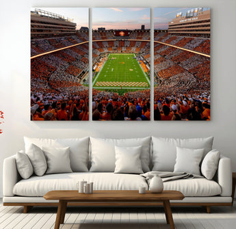 37160229-MGV-CV-36X24-Tennessee Volunteers Wall Art – Neyland Stadium Sunset Checkerboard Game Canvas Print, Vols Football Panorama Sports Decor