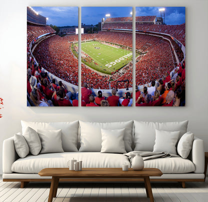 10244378-MGV-CV-36X24-Sanford Stadium Wall Art – Panoramic Georgia Bulldogs Day Game Football Canvas Print, Game Day Crowd Sports Decor for Office, Man