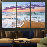 53006-MGV-CV-36X24-Ocean Beach Sunset Wall Art – Vibrant Seascape Canvas Print, Coastal Home Decor for Living Room, Bedroom, Office or Beach House