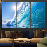 37494-MGV-CV-36X24-Ocean Wave Canvas Art – Stunning Blue Wave Photography, Coastal Wall Decor for Living Room, Bedroom or Office