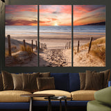 78111-MGV-CV-36X24-Sunset Pathway Wall Art – Panoramic Coastal Canvas Print, Tranquil Beach Decor for Living Room, Office or Bedroom