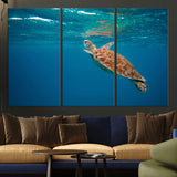 91440-MGV-CV-36X24-Sea Turtle Wall Art – Ocean Turtle Canvas Print, Underwater Marine Life Decor for Living Room, Office, Beach House or Bathroom