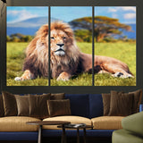 67826-MGV-CV-36X24-Majestic Lion Wall Art – King of the Jungle Canvas Print, Safari Wildlife Decor for Living Room, Office, or Man Cave