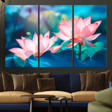 32559-MGV-CV-36X24-Lotus Flower Wall Art – Pink Water Lily Canvas Print, Tranquil Nature Decor for Living Room, Bedroom or Meditation Space