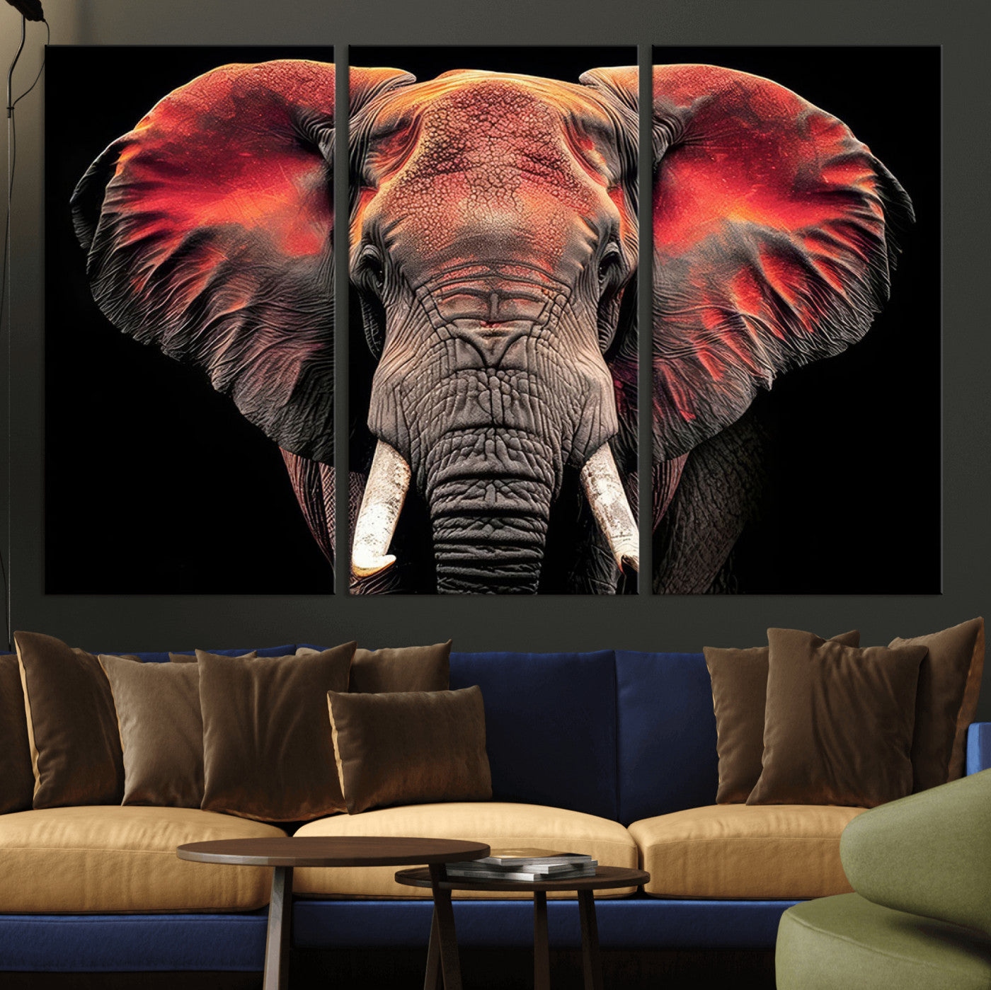 54719-MGV-CV-36X24-Elephant Wall Art – Majestic African Elephant Canvas Print, Wildlife Safari Animal Decor for Living Room, Bedroom, Office or Man