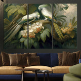 84047-MGV-CV-36X24-Tropical Birds Wall Art – Elegant Botanical Canvas Print, Exotic Nature Decor for Living Room, Bedroom or Office