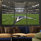 14834-MGV-CV-36X24-Dallas Att Stadium Wall Art Canvas Print, Framed Texas NFL Stadium Art Picture Print, American Football Stadium Perfect Sports