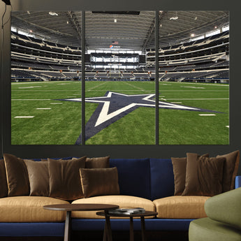14834-MGV-CV-36X24-Dallas Att Stadium Wall Art Canvas Print, Framed Texas NFL Stadium Art Picture Print, American Football Stadium Perfect Sports