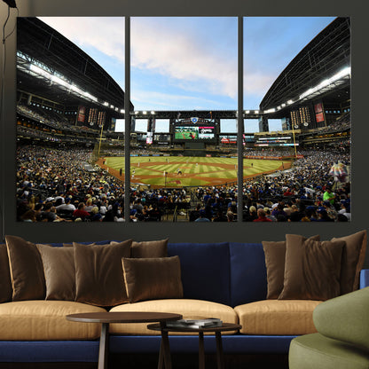 92672-MGV-CV-36X24-Chase Field Stadium Wall Art Canvas Print, Framed Arizona Stadium Art Picture Print, Chase Stadium Perfect Sports Room Decor