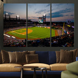 17415-MGV-CV-36X24-Philadelphia Phillies Stadium Wall Art Canvas Print, Framed Citizens Bank Park Art Picture Print, Phillies Stadium Field Perfect