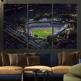 16515-MGV-CV-36X24-Dodgers Stadium Wall Art Canvas Print, Framed Baseball Stadium Art Picture Print, Dodgers Field Perfect Sport Room Decor Artwork