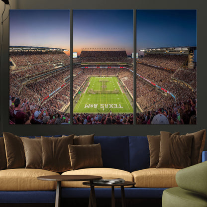 17421-MGV-CV-36X24-Kyle Field Wall Art Canvas Print, Framed Texas Stadium Art Picture Print, Kyle Field Stadium Perfect Sport Room Decor Artwork