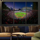 44322-MGV-CV-36X24-Minute Maid Park Wall Art Canvas Print, Framed Houston Astros Stadium Art Picture Print, Houston Astros Field Perfect Sports Room