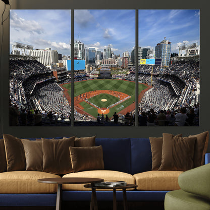87122-MGV-CV-36X24-Petco Park Field Wall Art Canvas Print, Framed San Diego Stadium Art Picture Print, Petco Park Stadium Perfect Sport Room Decor