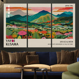 54215-MGV-CV-36X24-Yayoi Kusama Wall Art – Panoramic Japanese Landscape Canvas Print, Modern Abstract Nature Decor for Office, Bedroom or Living Room