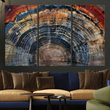 63519-MGV-CV-36X24-Tree Ring Wall Art – Rustic Nature Wood Grain Canvas Print, Abstract Natural Texture Artwork Poster for Living Room, Bedroom,