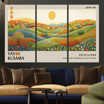 33864-MGV-CV-36X24-Pointillism Yayoi Wall Art Canvas Print, Framed Yayoi Kusama Art Picture Print, Yayoi Kusama Dot Perfect Abstract Nature Decor