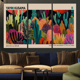 45711-MGV-CV-36X24-Yayoi Kusama Wall Art Canvas Print, Framed Abstract Yayoi Kusama Art Picture Print, Japanese Wabi Sabi Perfect Modern Abstract