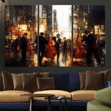 58782-MGV-CV-36X24-Jazz Musicians Cityscape Wall Art – Vibrant Urban Night Canvas Print, Elegant Music Themed Decor for Living Room, Office, or Music