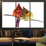 67752-MGV-CV-36X24-Cardinal Couple Wall Art – Male and Female Cardinal Canvas Print, Romantic Bird Artwork for Nature Lovers, Living Room, Bedroom,