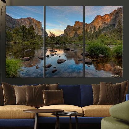 55893831-MGV-CV-36X24-Yosemite Valley Wall Art Canvas Print, Framed El Capitan Art Picture Print, Sierra Landspace Perfect Rustic Nature Decor Artwork