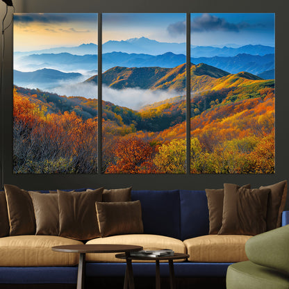 86772247-MGV-CV-36X24-Autumn Mountains Wall Art Canvas Print, Framed Fall Foliage Art Picture Print, Vibrant Hills Perfect Vibrant Nature Decor Artwork