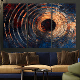 10017879-MGV-CV-36X24-Wood Tree Ring Wall Art Canvas Print, Framed Natural Wood Art Picture Print, Rustic Tree Slice Perfect Rustic Decor Artwork