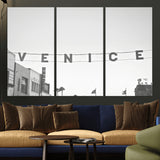 68254589-MGV-CV-36X24-Venice Sign Wall Art Canvas Print, Framed Venice Letters Art Picture Print, Los Angeles Perfect Minimalist Urban Decor Artwork